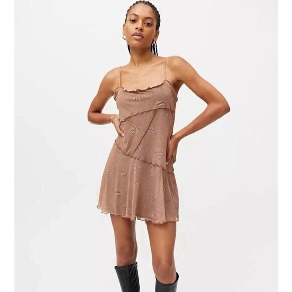 Urban Outfitters Moxie Mesh Mini Slip Dress M Whimsigoth Fairy Grunge goblin - Picture 2 of 15